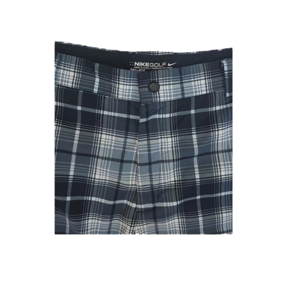 NIKE GOLF Tour Performance Plaid Golf Shorts Dri-Fit in Gray/White/Green Sz 32 - Picture 5 of 10